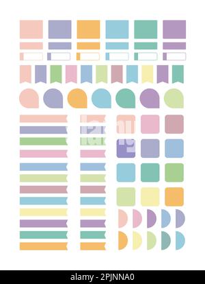 Digital planner sticker, element or label. Applicable for diaries, notebooks, planners, scrapbooking Stock Vector