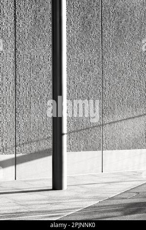 Facade detail in black & white. Wood Wharf, London, United Kingdom. Architect: Stanton Williams, 2021. Stock Photo