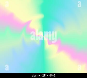 Holographic gradient background. Abstract holographic texture. Shiny metal background. 90s retro texture. Rainbow hologram. Pastel colors. Wave rainbo Stock Vector
