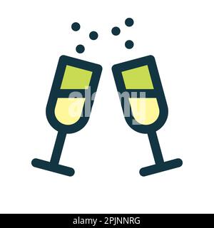 Alcohol drink icon. Wine glass line icon. Vector illustration Stock Vector