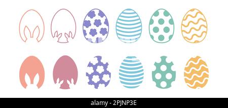 Easter cut out decor. Applicable for social media stories, posts. Easter frame on green background. Vector illustration Stock Vector