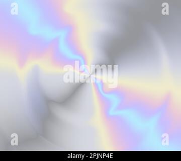 Holographic gradient background. Abstract holographic texture. Shiny metal background. 90s retro texture. Rainbow hologram. Pastel colors. Wave rainbo Stock Vector