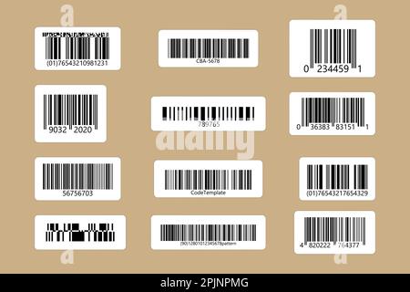 Set of linear codes. Stickers on isolated background. Vector illustration Stock Vector