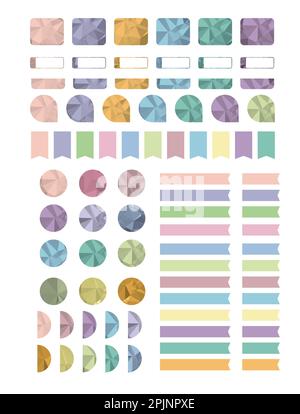 Digital planner sticker, element or label. Applicable for diaries, notebooks, planners, scrapbooking Stock Vector