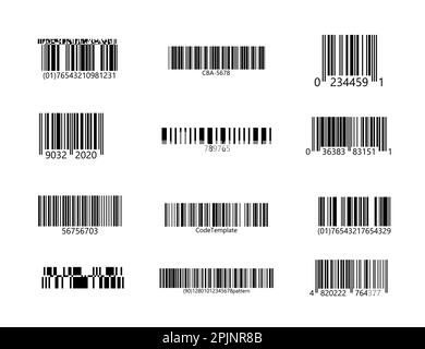 Set of linear barcodes. Codes on isolated background. Vector illustration Stock Vector