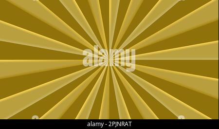 Retro background with rays or stripes in the center. Sunburst or sun burst retro background. Star burst abstract backdrop. Yellow, gold color. Vector Stock Vector