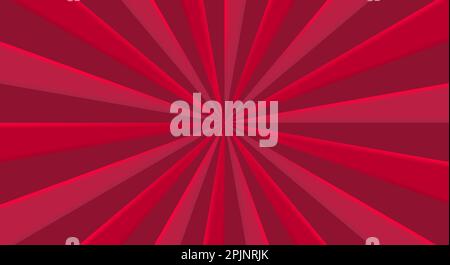 Retro background with rays or stripes in the center. Sunburst or sun burst retro background. Star burst abstract backdrop. Red color. Vector illustrat Stock Vector