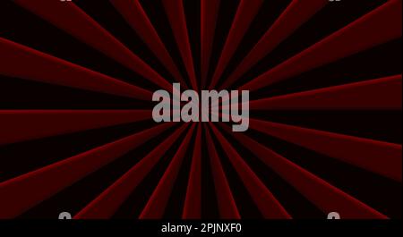 Retro background with rays or stripes in the center. Sunburst or sun burst retro background. Star burst abstract backdrop. Red, black color. Vector il Stock Vector