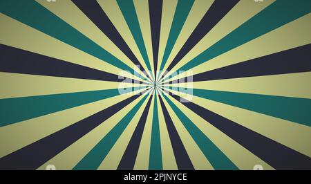 Retro background with rays or stripes in the center. Sunburst or sun burst retro background. Star burst abstract backdrop. Blue color. Vector illustra Stock Vector