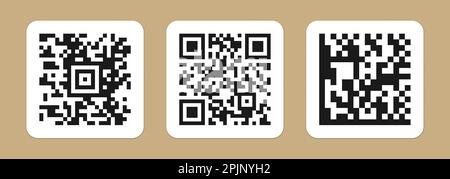 QR Code sticker. 2D code pattern on isolated background. Vector illustration Stock Vector