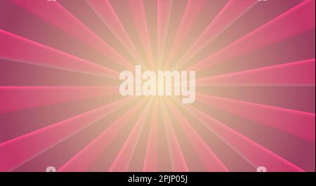 Retro background with rays or stripes in the center. Sunburst or sun burst retro background. Star burst abstract backdrop. Red color. Vector illustrat Stock Vector