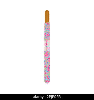 Frosted chocolate chip cookie sticks in sprinkles Stock Vector