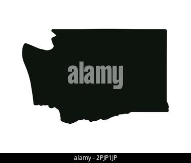 Map silhouette of the U.S. state of Washington .Vector illustration ...