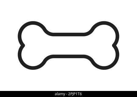 Bone for pet dog. Bone outline icon. Canine food symbol. Vector illustration Stock Vector