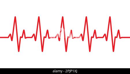 Heart rhythm symbol on isolated background. Heartbeat sign. Cardiogram, echo cardiogram. Vector illustration Stock Vector