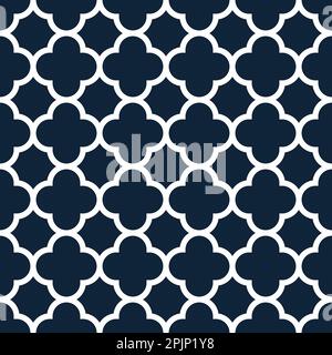Quatrefoil geometric seamless pattern. Classic fabric seamless pattern. Vector illustration. Stock Vector