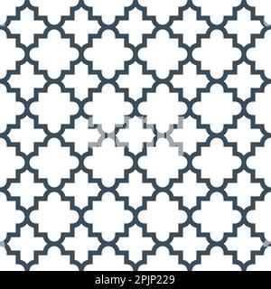 Quatrefoil geometric seamless pattern. Classic fabric seamless pattern. Vector illustration. Stock Vector