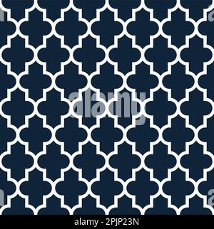 Quatrefoil geometric seamless pattern. Classic fabric seamless pattern. Vector illustration. Stock Vector