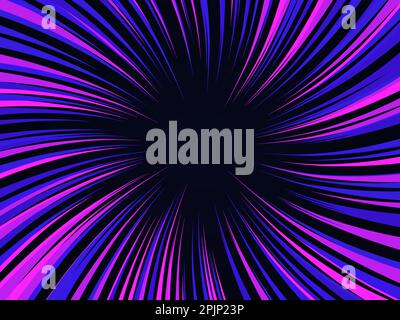 Radial or circular neon background. Neon rays. Abstract circular space background. Comic. Energy or speed concept. Neon Light. Laser rays. Night sky. Stock Vector