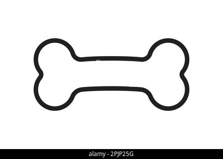 Bone for pet dog. Bone outline icon. Canine food symbol. Vector illustration Stock Vector