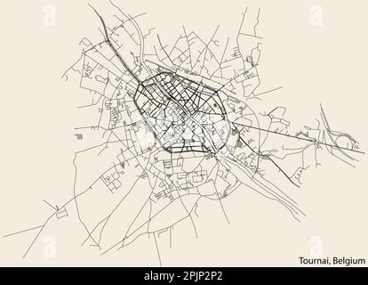 Street roads map of TOURNAI, BELGIUM Stock Vector Image & Art - Alamy