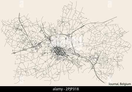 Street roads map of TOURNAI, BELGIUM Stock Vector Image & Art - Alamy