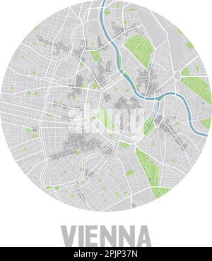 Minimalistic Vienna city map icon. Stock Vector