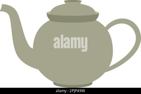 Tea brewing pot. Teapot icon. Flat illustration Stock Vector