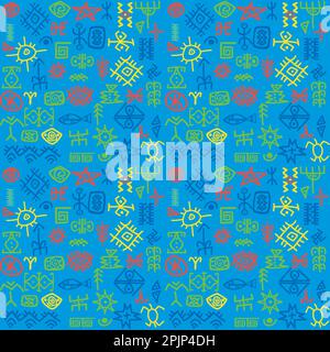 Colored african pattern with ethnic motifs Stock Vector