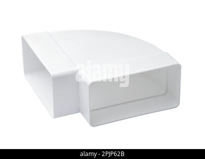 Trunking duct PVC flat angle isolated on white Stock Photo