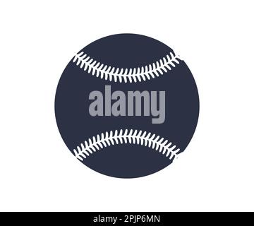Glyph Softball. Baseball. Red stitches. Baseball equipment. Vector illustration Stock Vector