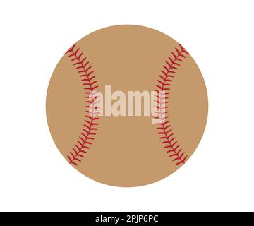 Softball. Baseball. Red stitches. Baseball equipment. Vector illustration Stock Vector