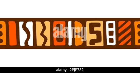 African seamless pattern. Hand stamp printing. Ethnic folk texture. Stock Vector