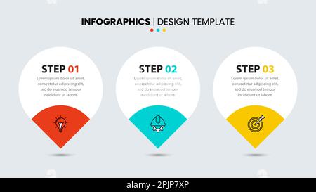 Infographic template with icons and 3 options or steps. Can be used for workflow layout, diagram, banner, webdesign. Vector illustration Stock Vector