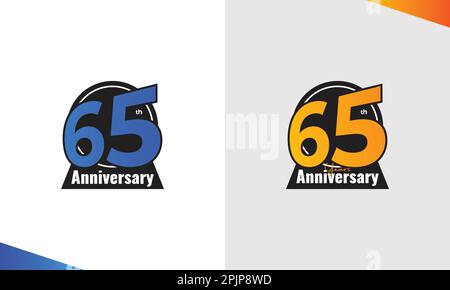 65 Years Anniversary Logo Stock Vector