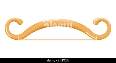 A weapon for shooting arrows. Curved shaft with a stretched bowstring. Mechanism for drawing and releasing the string. Vector illustration. Stock Vector