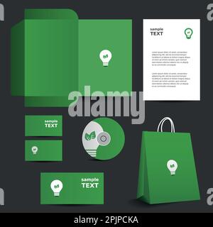 Eco Stationery Template Design For Business - Corporate Identity Stock Vector