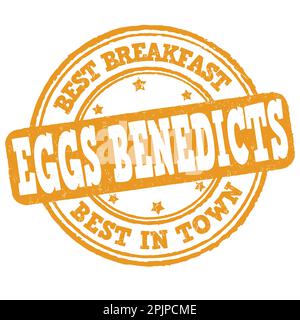 Eggs Benedicts grunge rubber stamp on white background, vector illustration Stock Vector