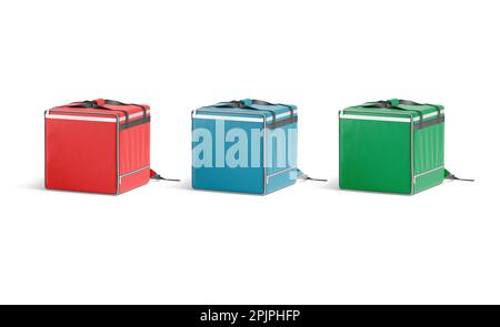 Blank colored delivery bag mockup, half-turned view Stock Photo