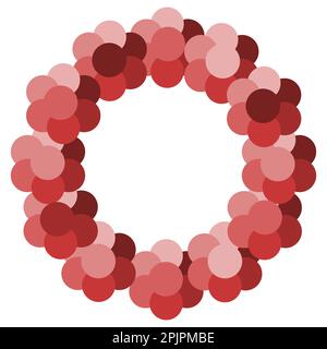 Pink wreath illustration on the white background. Stock Photo