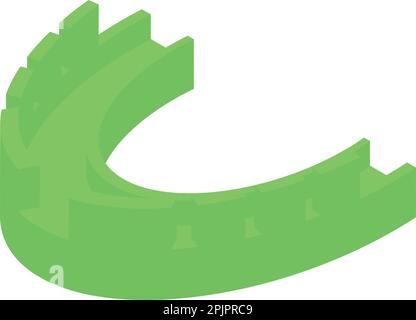 Green mouthguard icon isometric vector. Dental care. Storage boxer Stock Vector