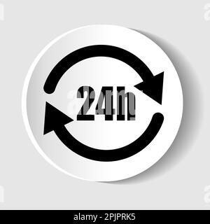 24h service concept vector icon, infographic template Stock Vector