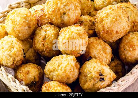 Brazilian cod cake, salty typical of Brazilian Easter, macro photography Stock Photo