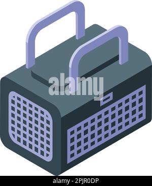 Pet bag icon isometric vector. Animal travel. Cage transport Stock Vector