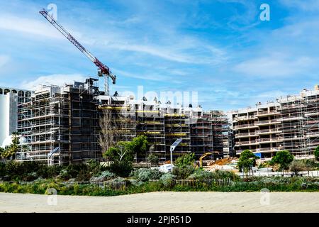 Apartments under construction near Vilamoura, Portugal. Housing is a controversial issue in Portugal as Portugese residents struggle to find affordabl Stock Photo