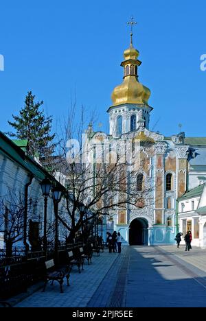 View to the Gate church of Trinity of Kyiv Pechersk Lavra in Kyiv, Ukraine Stock Photo