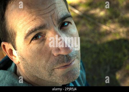 High angle view portrait of an adult man looking at the camera Stock Photo