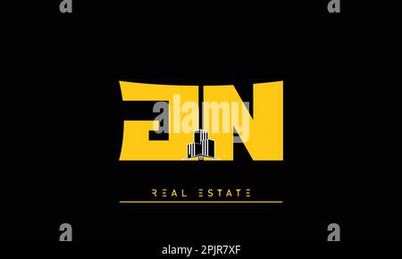 Real Estate letters Initials Monogram logo JN , NJ Stock Vector