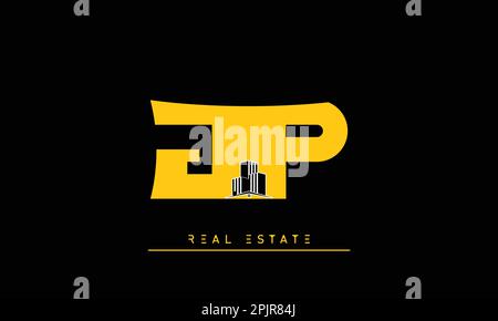 Real Estate letters Initials Monogram logo JP , PJ Stock Vector