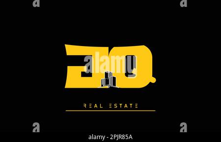 Real Estate letters Initials Monogram logo JQ , QJ Stock Vector